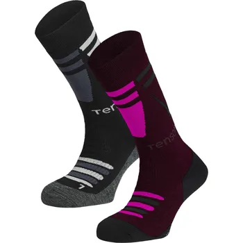 Pánské ponožky TENSON Core Ski Sock 2-pack Dark Fuchsia 46/48 - 46-48
