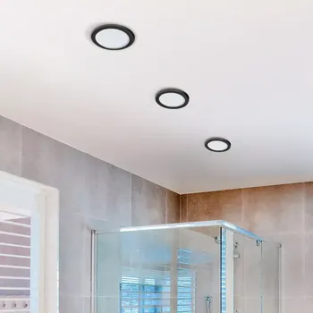 Bodové svítidlo Bodové světlo Slim 9 Round 4000K Ip44 černé do sádrokartonu