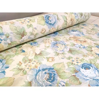 DOMESTIK 145/9100-2 modrý květ 220cm / VELKOOBCHOD Ceník: VELKOOBCHOD: po celých rolích, bez odvíjení