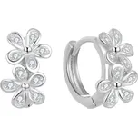 Beneto Květinové kruhové náušnice se zirkony AGUC2622 + 2 měsíce na vrácení zboží