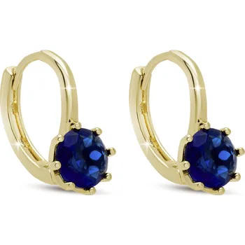 Náušnice Pozlacené náušnice s modrým oválným krystalem 3799