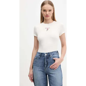 Tričko Tommy Jeans DW0DW21787 béžová 01X, vel. XS