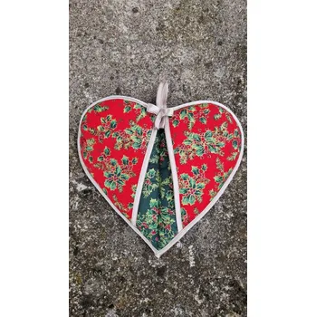 Vánoční dekorace Srdíčková chňapka - vánoční 09