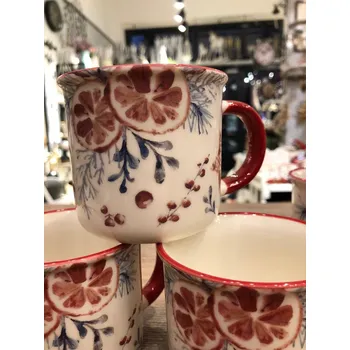 Vánoční hrnečky malované Barva: Červený 525ml