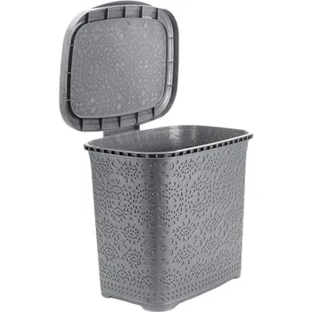 Odpadkový koš Mega Plast, Košík na prášek MONAKO, 29 × 26 × 23 cm, šedá metalíza