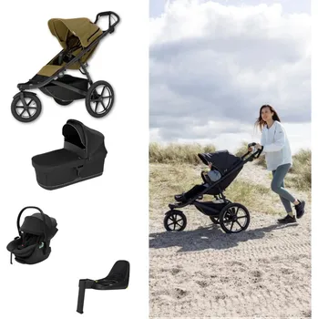 Kočárek THULE Urban Glide 3 Kočárek trojkombinace Set A - Nutria Green Black