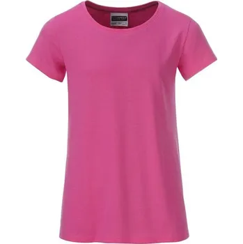 Dívčí tričko James & Nicholson (Daiber) Klasické dívčí tričko z biobavlny 8007G - Růžová | L