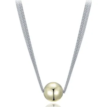 Náhrdelník Moderní stříbrný náhrdelník se třemi řetízky a kuličkou 47-50 cm JMAS0302GN47 + dárek zdarma