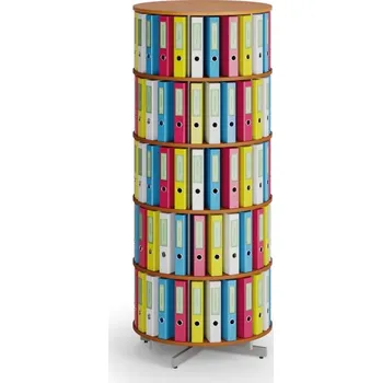 Prodejní regál Otočný regál na šanony, 5 pater, třešeň