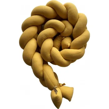 Příslušenství pro dětskou postel a kolébku Pletený mantinel Maceshka mušelín 180cm varianta: žlutá