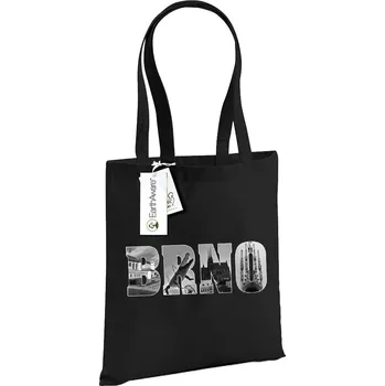 Taška - Brno černobílé Černá 38x42cm