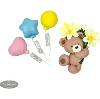 Jedlá dekorace na dort K-Decor Narozeninový čokoládový medvídek sada