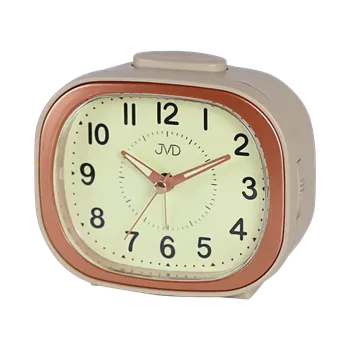 Budík JVD Ručkový analogový netikající tichý budík JVD SRP1201.2 s luminiscenčním displejem