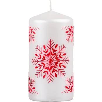 Válec 60x120mm s vločkou glitr, bílá svíčka 255 gram