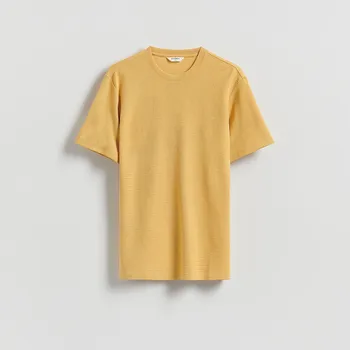 Pánské tričko Reserved - Strukturální tričko comfort fit - jantarová - 428EX-18X - 428EX-18X-L