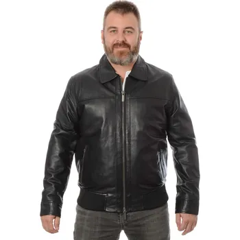 Pánská casual bunda Bugatti Kožená bunda Černá 58