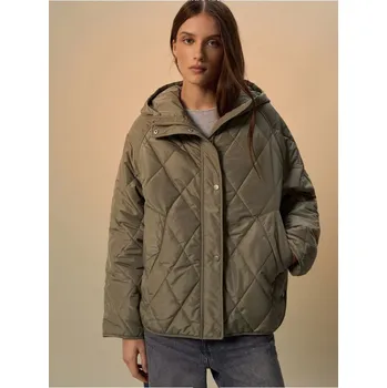 Dámská móda Prošívaná bunda s&nbsp;kapucí - XS/S - House - světlá olivová - 084EW-81X