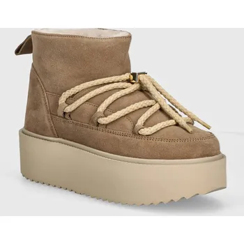 Dámská zimní obuv Semišové sněhule Inuikii Classic Low Platform, 38, béžová, 80X