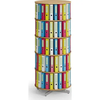 Prodejní regál Otočný regál na šanony, 5 pater, buk