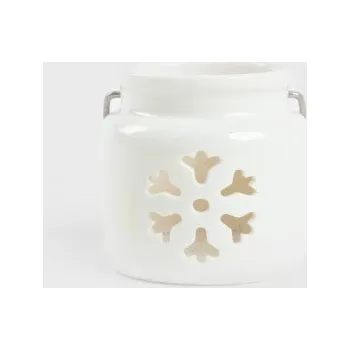 Vánoční ozdoba Lucerna LANERN bílá se sněhovou vločkou 709555