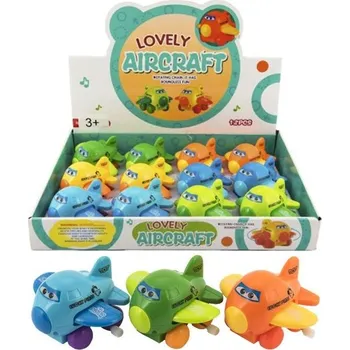 autíčko Teddies letadlo s očima mávající křídla na klíček plast 8cm