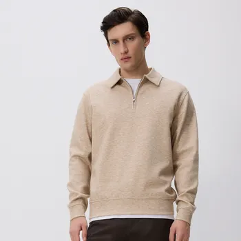 Pánská mikina Reserved - Mikina s límcem - kávová - 517EF-84X - 517EF-84X-XXL