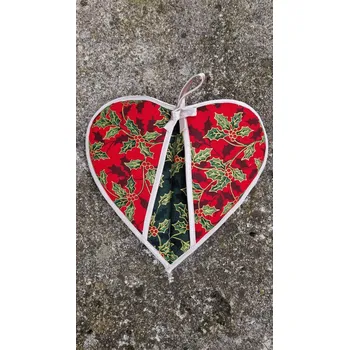 Vánoční dekorace Srdíčková chňapka - vánoční 06