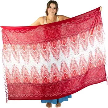 Šátek Sarong / pareo / plážový šátek Monara Red, Sittar.cz
