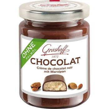 Rostlinný olej Grashoff Tmavý čokoládový kréms marcipánem a praženými mandlemi, sklo, 250g