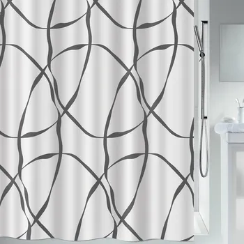 Sprchový závěs Spirella sprchový závěs RIBBON, motiv stuhy, bílý, 180 x 200 cm, polyester