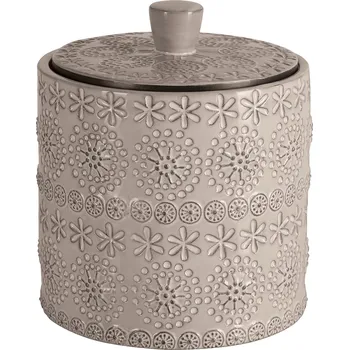Spirella dóza na odličovací tampony RELIEF, béžová, porcelán