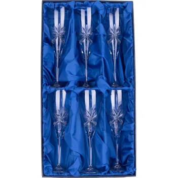 Sklenice ONTE CRYSTAL Broušené sklenice na červené víno 310ml, Mašle Počet sklenic v balení: 6 sklenic v dárkové sadě