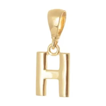 Přívěsek Přívěšek ze žlutého zlata písmeno H ZZ1460HF + dárek zdarma