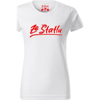 Dámské tričko Dámské tričko - Ze Štatlu červený potisk Bílá M