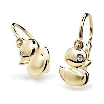 Náušnice Leru Dětské náušnice kačenka s bílým zirkonem