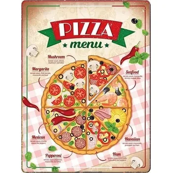 Plechová cedule Dekorační cedule Pizza men, 30 × 40 cm 8595631806135