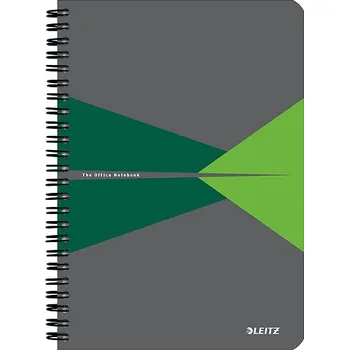 Zápisník LEITZ Office A5, plastové desky, čtverečkovaný, zelený