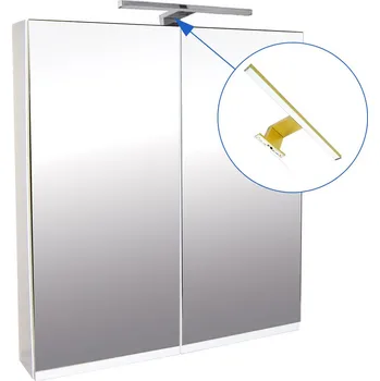 Koupelnový nábytek BPS-koupelny Zrcadlová skříňka Atica 70 ZS LED-G s osvětlením Any LED 30 G, zlatá