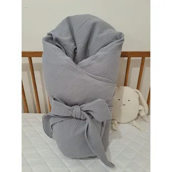 Zavinovačka Pro útulný domov Povlak na péřovou zavinovačku mušelínový Šedý TYP zavinovačky: ČTVERCOVÁ, ROZMĚR povlaku: 70 x 70 cm