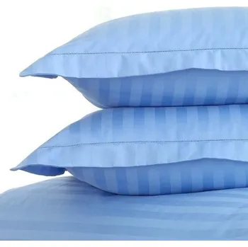 SATEEN 150/610 modrá, 20mm hotelový pruhy 145cm / METRÁŽ NA MÍRU