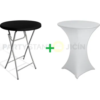Zahradní stůl Skládací bistro stolek - průměr 80cm, výška 110cm, barva desky černá + kvalitní potah ZDARMA barva Černá