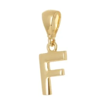 Přívěsek Přívěšek ze žlutého zlata písmeno F ZZ1460FF + dárek zdarma