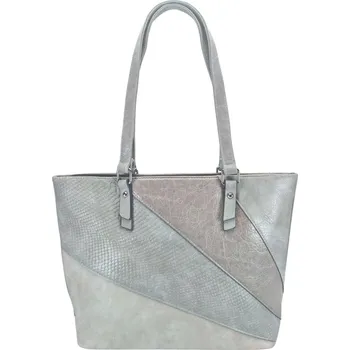 Kabelka Světle šedá dámská kabelka přes rameno se vzory Maika