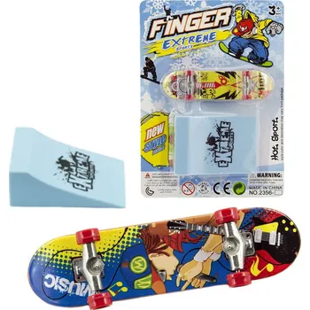 autíčko Teddies skateboard prstový s rampou plast 10cm