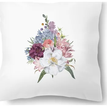 Dekorativní polštářek Polštářek s potiskem – Květinová kytice 40 × 40 cm | Od Máry
