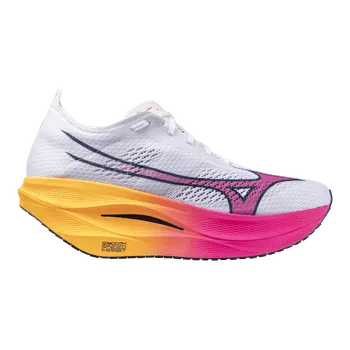 Dámská běžecká obuv MIZUNO WAVE REBELLION PRO 3(U) / White/Pink Tetra/Tang Orange 7 UK - 7 UK - 40,5 EUR - 26 cm