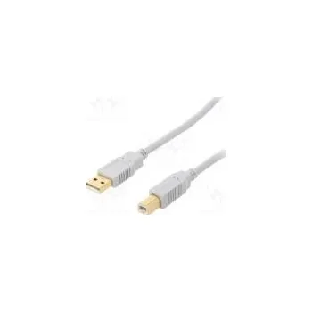 Datový kabel Kabel USB 2.0 USB A vidlice, USB B vidlice zlacený 1,8m šedá