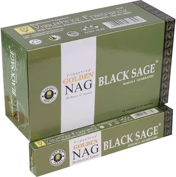 Vonná tyčinka Vijayshree Vonné Tyčinky Golden Nag Black Sage, 15 g