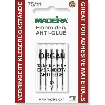 Jehly Madeira EMBROIDERY ANTI-GLUE 130/705H-E LP (5x75/11) proti lepení