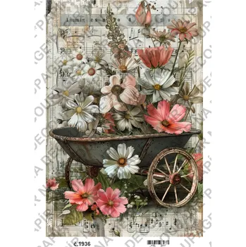 Umělecký papír Rýžový a soft papír na decoupage - Vintage příroda - KB01936 Materiál: Soft, Rozměr: A4